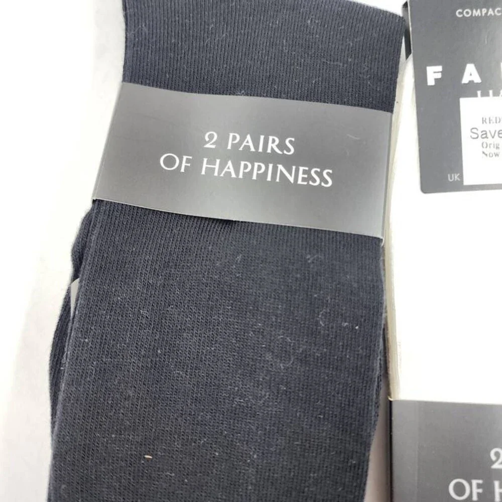 Falke 4 Pairs Happy Sneaker/Crew Socks Men's US 9.5-12/EU 43-46 Black/White